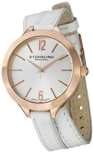 Nuevo Reloj Stuhrling Deauville Sport RG SS Doble Cuero Blanco Suizo 568.03 - Imagen 1 de 9