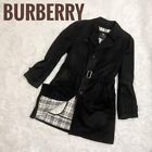 Check-coat noir étiquette Burberry Reiner Nova noir femme US L authentique