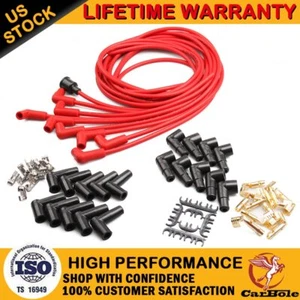 8mm 4041K Spark Plug Wire Cable Set For Wire Core Suppression V8 90 Degree Boots - Picture 1 of 11