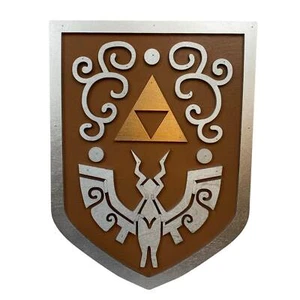 Juguete ZeldaShield ZeldaShield con despertador de viento talla 14" | Escudo de héroe de eslabón de madera hecho a mano - Imagen 1 de 5