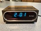 Vintage Ken-Tech Digital Alarm Clock Faux Wood Grain Model No. T-2098 Works!