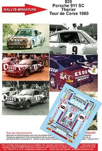 DECALS 1/24 REF 0820 PORSCHE 911 THERIER TOUR DE CORSE 1980 WRC RALLYE RALLY - Foto 1 di 1