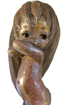 Vintage Unique Pert Saucy Nude Island Girl Repurpose Paintable Muse Rare 14" H - Image 1 of 4