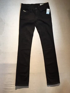 Pantalones/jeans Diesel LIV de pierna recta para mujer negros W26”/L32” - Imagen 1 de 7