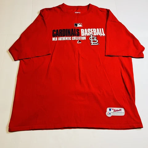 Majestic Auth Collection ST. LOUIS CARDINALS MLB BASEBALL T-Shirt XXL Red Cover