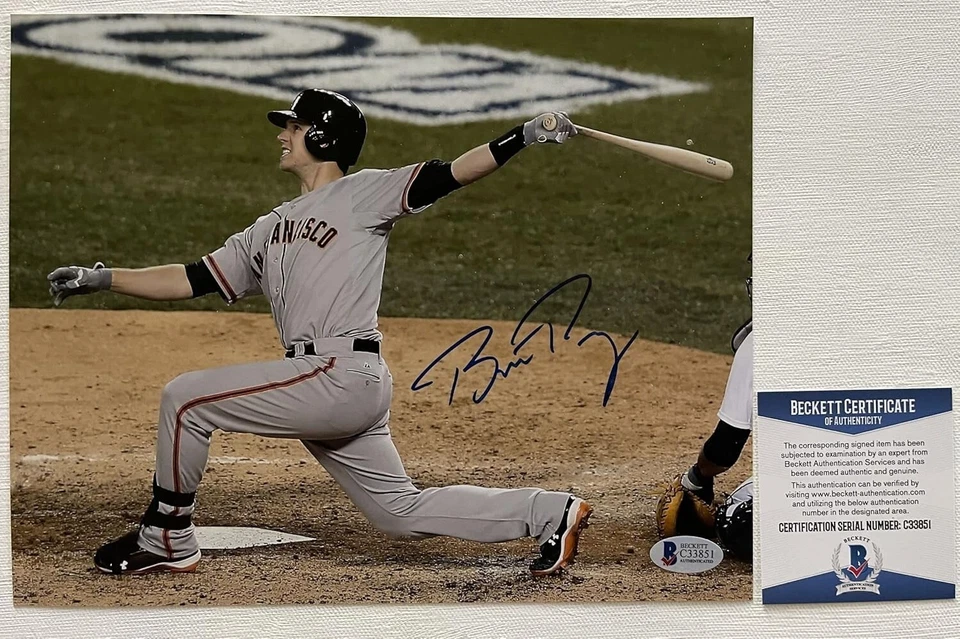 Foto brillante autografiada firmada por Buster Posey de 8x10 de los Gigantes de San Francisco: BAS Foto 1 de 3