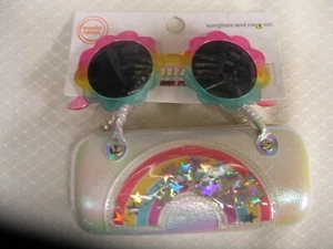 KIDS SUNGLASSES & CASE SET, BRAND NEW, RAINBOW - Picture 1 of 4