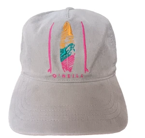 O'NEILL Embroidered Surfboards Grey Corduroy Baseball Cap Hat Adjustable EUC - Picture 1 of 8