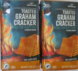 2 SACCHETTI BARISSIMO TOSTATO GRAHAM CRACKER CAFFÈ MACINATO SACCHETTO 11 OZ - Foto 1 di 6