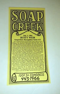 Soap Creek Saloon Rusty Weir Tischkarte Poster Flyer Austin Texas - Bild 1 von 1