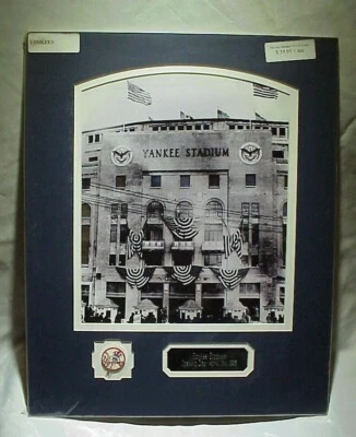 NYY Yankees Stadium Opening Day April 18, 1923 Photo & Name Plate & Pin 16x20  - Image 1 of 4