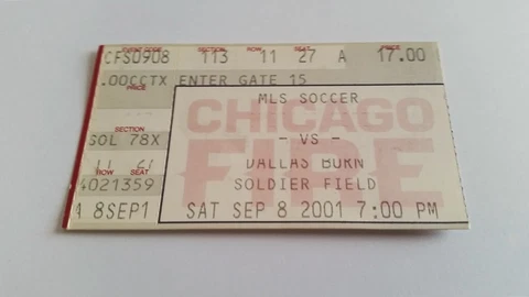 old ticket CHICAGO FIRE - DALLAS BURN 08.09.2001 (P.Nowak) Cover
