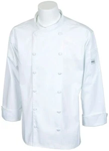 OPENED -Mercer Renaissance Cutlery Men's Chef Jacket (Trad. Neck) | White, Small - Picture 1 of 4