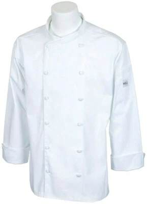 OPENED -Mercer Renaissance Cutlery Men's Chef Jacket (Trad. Neck) | White, Small - Image 1 of 4