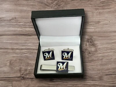 Gemelos, clip de corbata o juego completo Milwaukee Brewers Foto 1 de 4