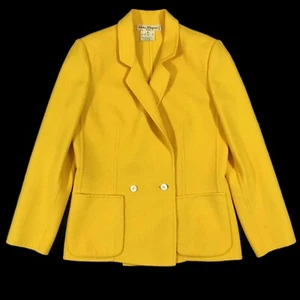 Salvatore Ferragamo Italy Vintage 80er - 90er Senfgelb Wollblazer Gr - 8 - Bild 1 von 3