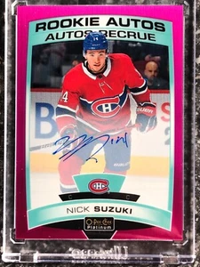 2019-20 O-Pee-Chee Platinum Autos Matte Pink /99 Nick Suzuki Rookie Auto #R-NS - Picture 1 of 2