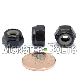 (50) 1/4-20 NE - Tuercas de bloqueo hexagonales de inserción de nailon acero SAE con fosfato negro y aceite - Imagen 1 de 2