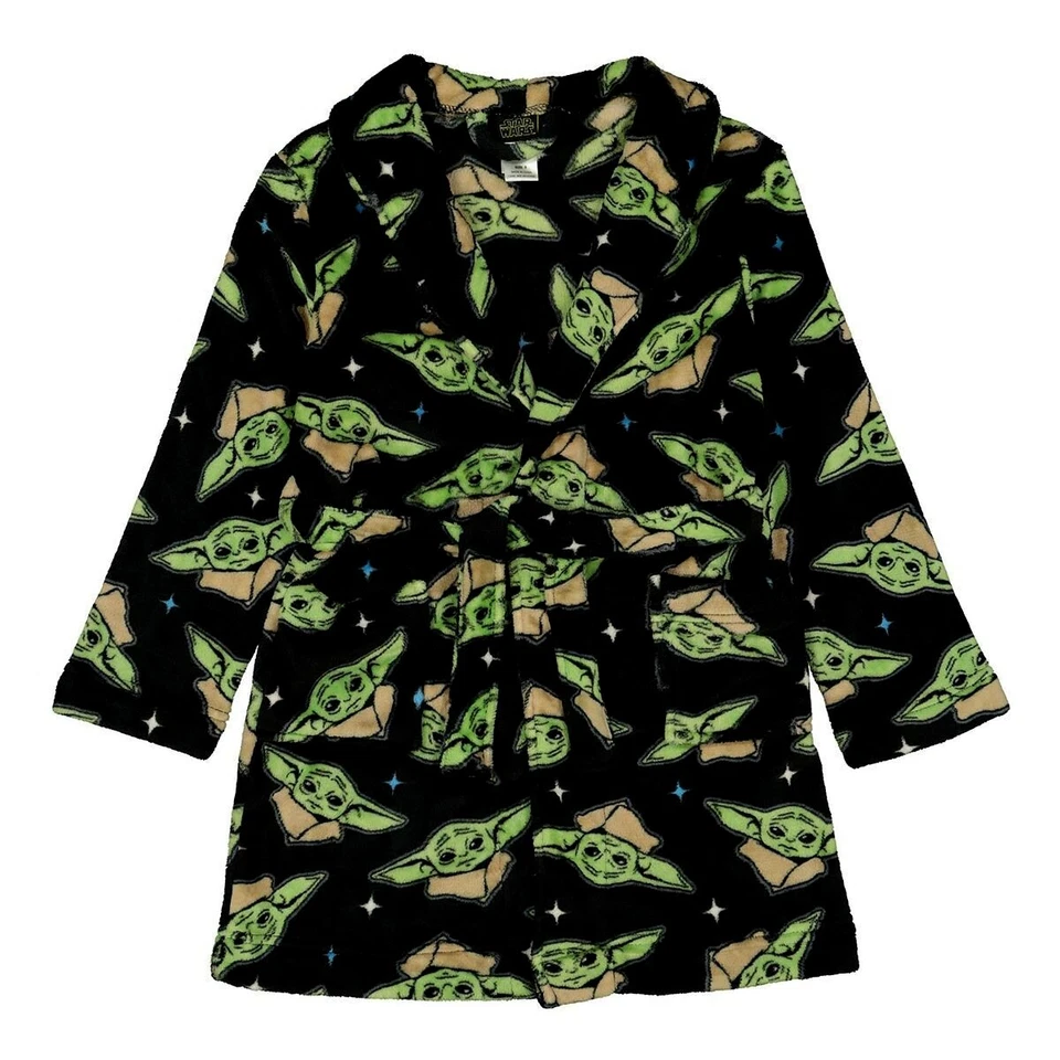 Baby Yoda Robe Bathrobe Pajamas Cover Boy Girl Star Wars Mandalorian 6 8 10 12 - Image 1 of 2