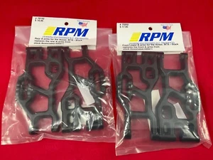 RPM TEAM ASSOCIATED MT8 BLACK Front + Rear SUSPENSION A-ARMS 70192 70202 - Picture 1 of 3