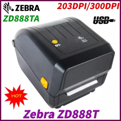 Zebra ZD888TA 203DPI 300DPI  Thermal Transfer+Direct Thermal Label Printer USB - Image 1 of 4