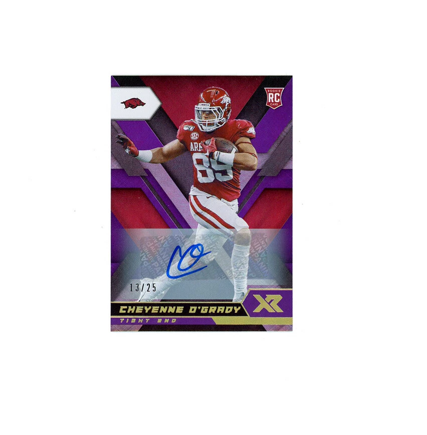 2020 XR Purple Foil SP CHEYENNE O’GRADY AUTO /25 RC!▪️Arkansas Razorbacks - Image 1 of 1