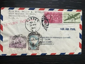 Camden New Jersey To Buenos Aires 1946 Flight Cover - Picture 1 of 2