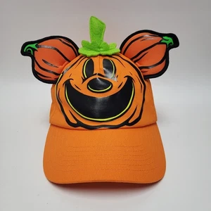 Disney Parks Hat Adult Mickey's Pumpkin Patch Ears Adjustable Glow In The Dark - Picture 1 of 8