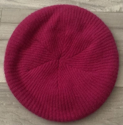 Vtg 70s 80s Knit Beret Hat Cap Hansen Zwicker Pink - Image 1 of 4