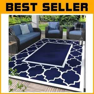 Heavy-Duty 5' x 8' Outdoor Patio Rug - Waterproof, Stain Resistant, Reversible - Picture 1 of 9