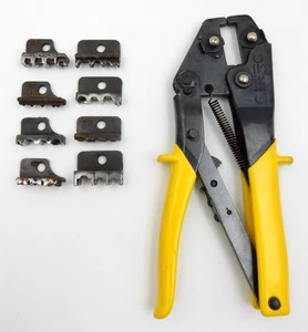 CMC SCORPIO #81 PREMIUM CRIMP TOOL, HAND CRIMPING TOOL WITH ASSORTED CRIMP DIES - Imagen 1 de 15