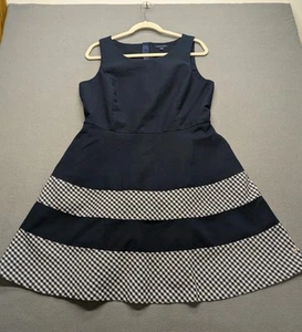 Tommy hillfiger Sleeveless Dress Pockets Size 14 Navy And White - Picture 1 of 7