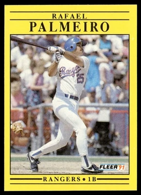 1991 Fleer Rafael Palmeiro Texas Rangers #295 - Image 1 of 2