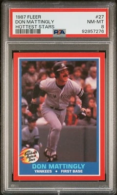 1987 Fleer Hottest Stars Don Mattingly # 27 PSA 8 NM-MT Yankees - Image 1 of 2