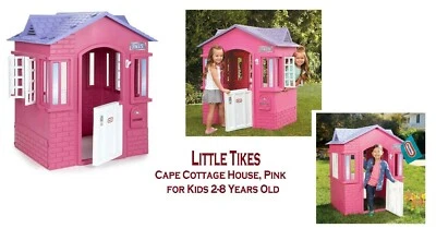 Little Tikes Cape Cottage House, Pink, Pretend Playhouse with Working Doors New - Image 1 of 2