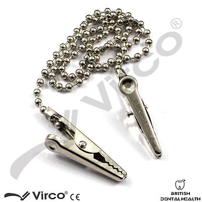 VIRCO NAPKIN BIB SERVIETTE TOWEL HOLDER FLEXIBLE BALL CHAIN SIZES: S - M - L - XL