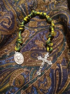 Handmade St Gabriel Archangel Paracord Niner Chaplet / Pocket Rosary - Picture 1 of 7