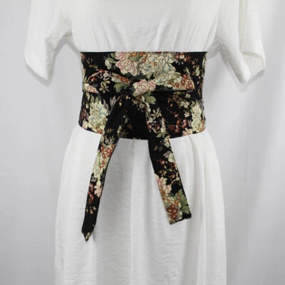 Cinturones japoneses anchos florales corsé obi cinturas para vestido kimono Yukata vintage Foto 1 de 4