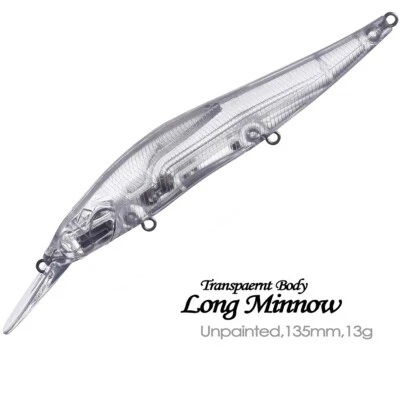 20PCS 13.5cm 13g Floating Minnow Unpainted  Artificial Bait Blank Fishing Lure - Image 1 of 4