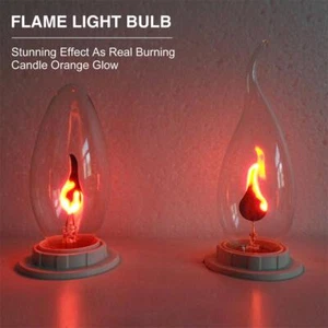 3W FLICKER FLAME Candle Light Bulb Christmas Fire CANDLE E27 Lig Lamp E14⛄ - Picture 1 of 11