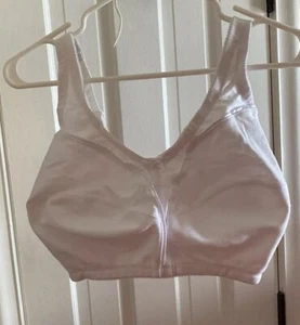 Comfort Choice Womens White Full Coverage Wireless Cotton Bra Size 46D- New - Picture 1 of 3