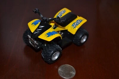 3.5" KINSFUN SMART ATV FOUR-WHEELER DIECAST MODEL TOY CAR OFF ROAD QUAD YELLOW - Image 1 of 4
