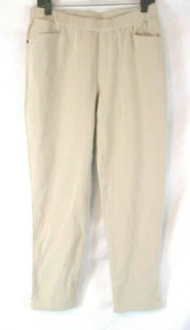New Denim & Co. Comfy Knit Jeans Ankle Pants Slim Leg Beige Sz 12 Womens XG4 - Picture 1 of 6