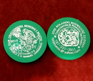 Ficha pvc CLUB DE MONEDA JUVENIL COAMO PUERTO RICO Coin Club Wooden Nickel Token - Picture 1 of 4
