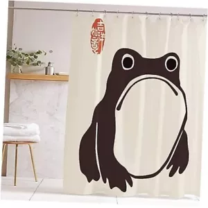 Unimpressed Shower Curtain Ink Cute Funny Asian 72"W x 72"L (Pack of 1) Frog - Picture 1 of 7
