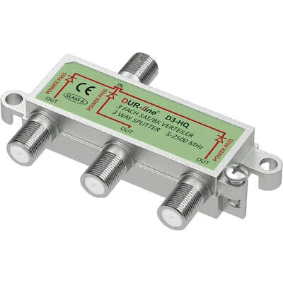 Dur Line Verteiler Sat & BK HQ 3-Fach Splitter voll geschirmt - Unicable & HD - Bild 1 von 4