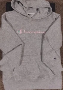 NWT Girls Champion Gray Hooded Sweatshirt Kids Hoodie Size Large L Athleticwear - Picture 1 of 8