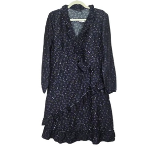 NWT J.McLaughlin Womens Sonny Dress Silk Floral Ruffle 14 Faux Wrap Romantic - Picture 1 of 8