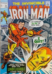 INCREDIBLE IRON MAN #21 Bronze Age "I Quit!" 1970 - Picture 1 of 8