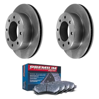 For GMC Sierra 1500 HD 01-05 Premium Plain Rear Brake Kit w Semi-Metallic Pads - Image 1 of 3